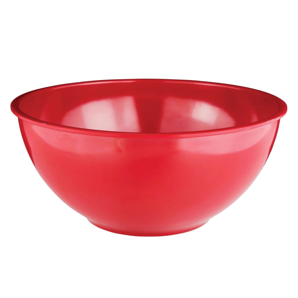 Large empty red bowl